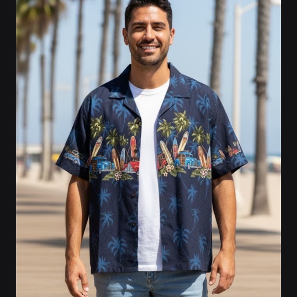 Pacific Legend Hawaiian Surfboard Print Shirt